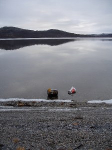 Ocean with two objects